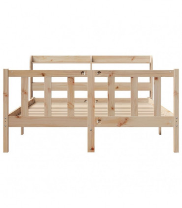 vidaXL Bed Frame without Mattress 150x200 cm King Size Solid Wood Pine