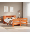 vidaXL Bed Frame without Mattress Wax Brown 135x190 cm Double Solid Wood Pine