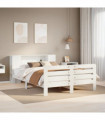 vidaXL Bed Frame without Mattress White 135x190 cm Double Solid Wood Pine