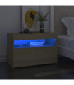 vidaXL Bedside Cabinet & LED Lights 2 pcs Sonoma Oak 60x35x40 cm