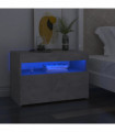 vidaXL Bedside Cabinet & LED Lights Concrete Grey 60x35x40 cm