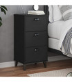 vidaXL Bedside Cabinet VIKEN Black Engineered Wood