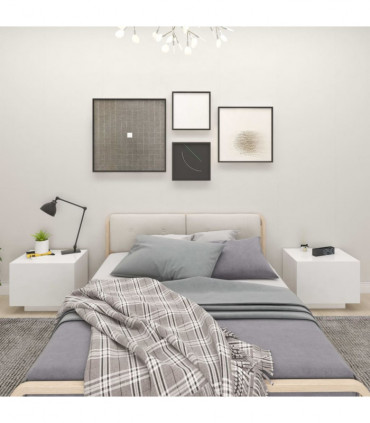 vidaXL Bedside Cabinet White 100x35x40 cm Engineered Wood