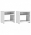vidaXL Bedside Cabinets 2 pcs High Gloss White 40x30x40 cm Engineered Wood
