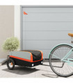 vidaXL Bike Trailer Black and Orange 30 kg Iron