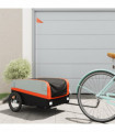 vidaXL Bike Trailer Black and Orange 45 kg Iron