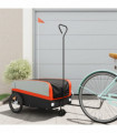 vidaXL Bike Trailer Black and Orange 45 kg Iron