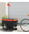 vidaXL Bike Trailer Black and Orange 45 kg Iron