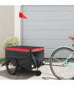 vidaXL Bike Trailer Black and Red 30 kg Iron