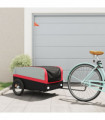 vidaXL Bike Trailer Black and Red 45 kg Iron
