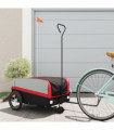 vidaXL Bike Trailer Black and Red 45 kg Iron