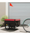vidaXL Bike Trailer Black and Red 45 kg Iron