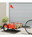 vidaXL Bike Trailer Orange Oxford Fabric and Iron
