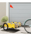 vidaXL Bike Trailer Yellow Oxford Fabric and Iron