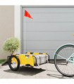 vidaXL Bike Trailer Yellow Oxford Fabric and Iron