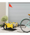 vidaXL Bike Trailer Yellow Oxford Fabric and Iron