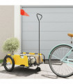 vidaXL Bike Trailer Yellow Oxford Fabric and Iron