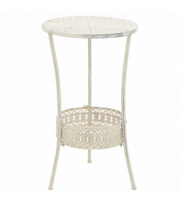 vidaXL Bistro Table Vintage Style Round Metal 40x70 cm White