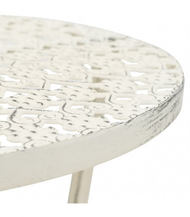 vidaXL Bistro Table Vintage Style Round Metal 40x70 cm White