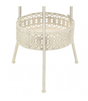vidaXL Bistro Table Vintage Style Round Metal 40x70 cm White