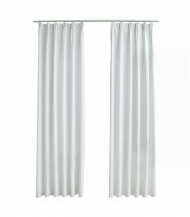 vidaXL Blackout Curtains with Hooks 2 pcs Off White 140x175 cm