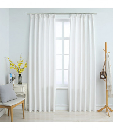 vidaXL Blackout Curtains with Hooks 2 pcs Off White 140x245 cm