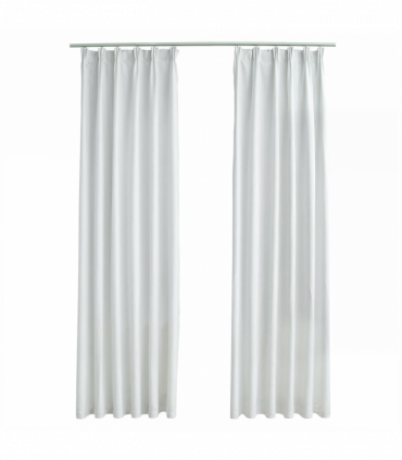 vidaXL Blackout Curtains with Hooks 2 pcs Off White 140x245 cm