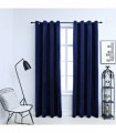 vidaXL Blackout Curtains with Rings 2 pcs Velvet Dark Blue 140x175 cm