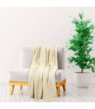 vidaXL Blanket Cream 130x170 cm Polyester