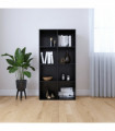 vidaXL Book Cabinet/Sideboard Black 66x30x130 cm Engineered Wood