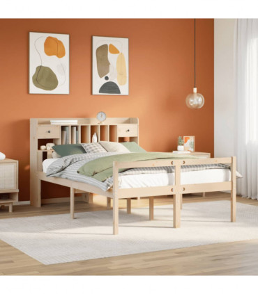 vidaXL Bookcase Bed without Mattress 140x190 cm Solid Wood Pine