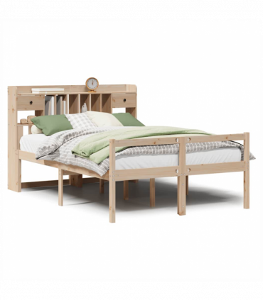 vidaXL Bookcase Bed without Mattress 140x190 cm Solid Wood Pine