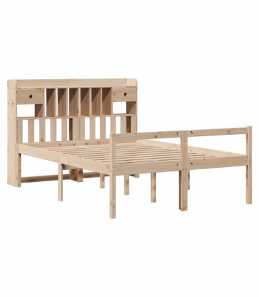 vidaXL Bookcase Bed without Mattress 140x190 cm Solid Wood Pine