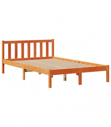 vidaXL Bookcase Bed without Mattress Wax Brown 135x190 cm Double Solid Wood Pine