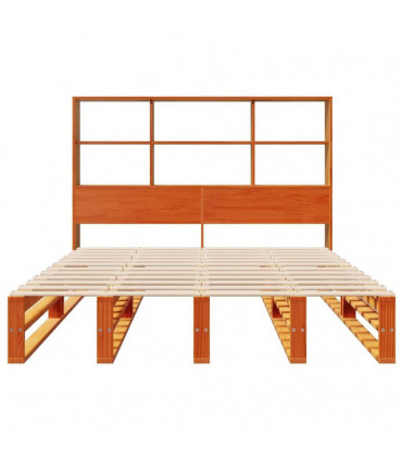 vidaXL Bookcase Bed without Mattress Wax Brown 140x190 cm Solid Wood
