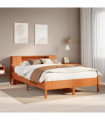 vidaXL Bookcase Bed without Mattress Wax Brown 140x190 cm Solid Wood Pine