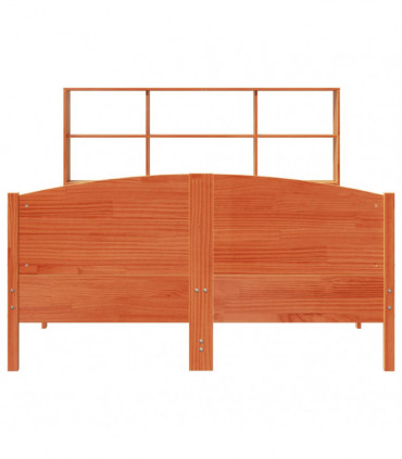 vidaXL Bookcase Bed without Mattress Wax Brown 160x200cm Solid Wood Pine