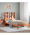vidaXL Bookcase Bed without Mattress Wax Brown 75x190 cm Small Single Solid Wood Pine