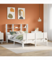 vidaXL Bookcase Bed without Mattress White 120x200cm Solid Wood Pine