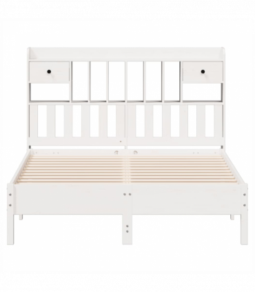 vidaXL Bookcase Bed without Mattress White 140x190 cm Solid Wood Pine