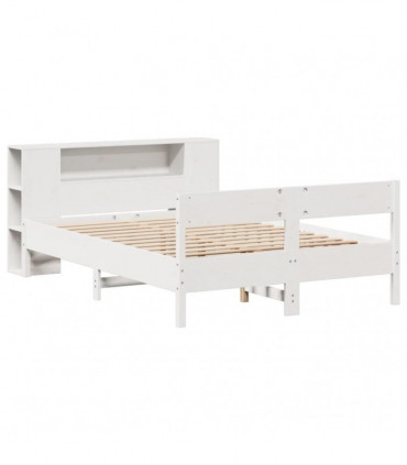 vidaXL Bookcase Bed without Mattress White 140x190cm Solid Wood Pine