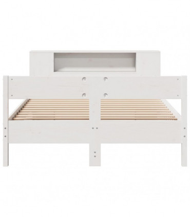 vidaXL Bookcase Bed without Mattress White 140x190cm Solid Wood Pine