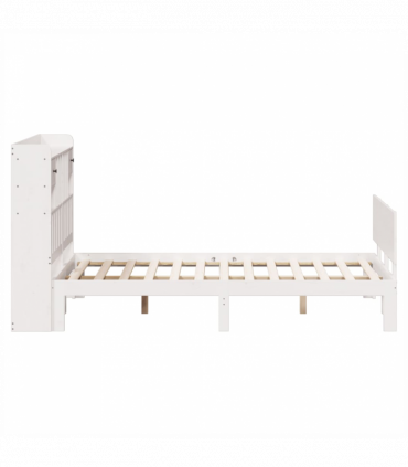 vidaXL Bookcase Bed without Mattress White 140x190cm Solid Wood Pine