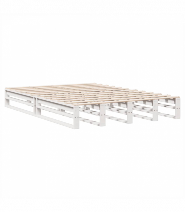 vidaXL Bookcase Bed without Mattress White 150x200 cm King Size Solid Wood Pine