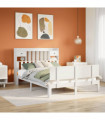 vidaXL Bookcase Bed without Mattress White 160x200cm Solid Wood Pine