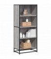 vidaXL Bookcase Grey Sonoma 60x35x139 cm Engineered Wood