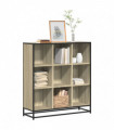 vidaXL Bookcase Sonoma Oak 97.5x33x107.5 cm Engineered Wood and Metal