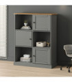 vidaXL Bookcase VIGO Grey 90x35x114.5 cm Solid Wood Pine