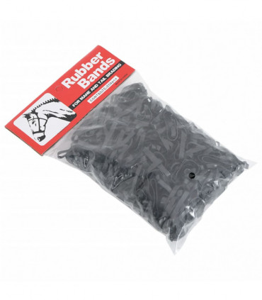 vidaXL Braiding Bands for Horse 500 pcs Black Silicone