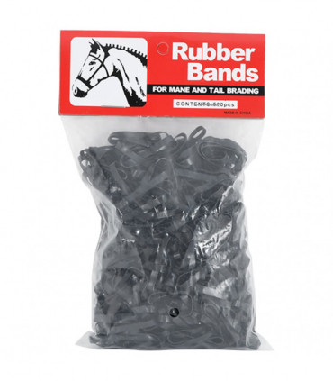 vidaXL Braiding Bands for Horse 500 pcs Black Silicone